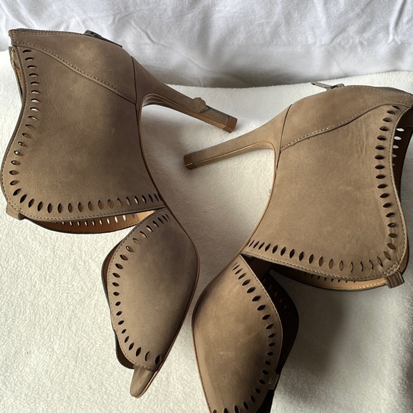 Klub Nico Mallia Open Toe Cut out Pumps Dress High Heel Booties - Nubuck - 7 sz - Picture 5 of 11